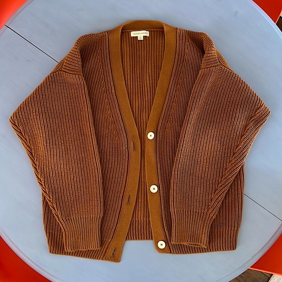 Tradlands Sweaters - Tradlands Shelter Cardigan in Sienna Size L